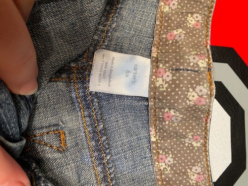 Girls Carter's Flower Blue Jeans Cargo Size 6X - Picture 2 of 4