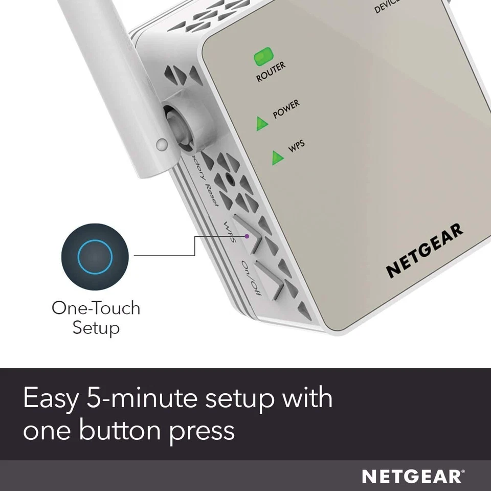 NETGEAR WiFi 1500 Sq-Ft Range Extender 1200Mbps Wireless Signal Booster Repeater - Image 4 of 4