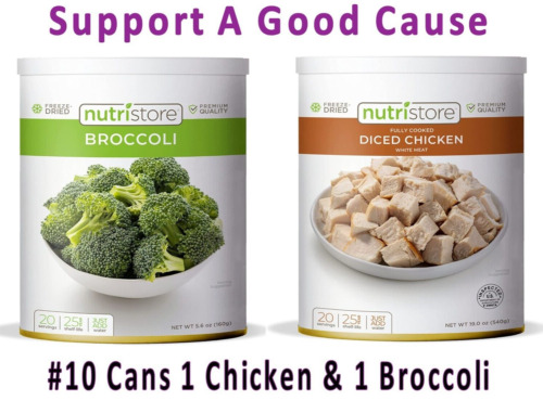 Nutristore Freeze Dried Chicken Broccoli Emergency Survival Food Prepper #10Cans