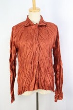 PLEATS PLEASE Reddish Brown Shirt Jacket Blouse Top 096 8665