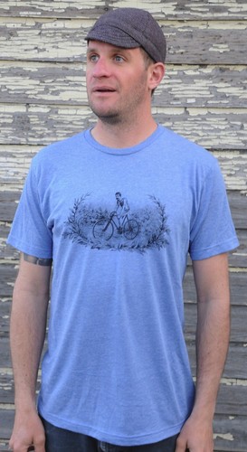 Vintage Track Bicycle Tri Blend T Shirt Retro Antique Fixed Gear Race Bike Fixie - Picture 14 of 25