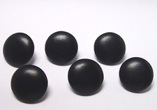 Genuine leather buttons 6 MADE IN USA 3/4" black leather buttons Metal loops