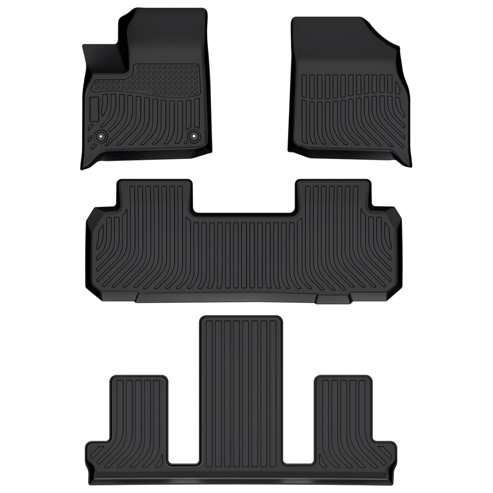 18-24 Chevy Traverse 7-Seater 3D All-Weather Heavy Duty TPE Floor Mats for Carpets