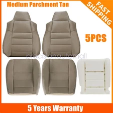 Front Bottom & Top Seat Cover + Driver Foam Pad For 02-07 Ford F250 F350 Lariat