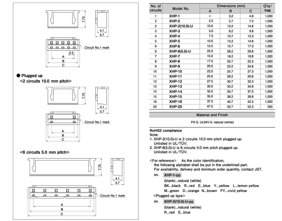 JST-XH 2.5 2.54mm Stecker inkl. 15cm Kabel + XH Buchse 2 3 4 5 6 7 8 9 10 11 Pin - Bild 3 von 4