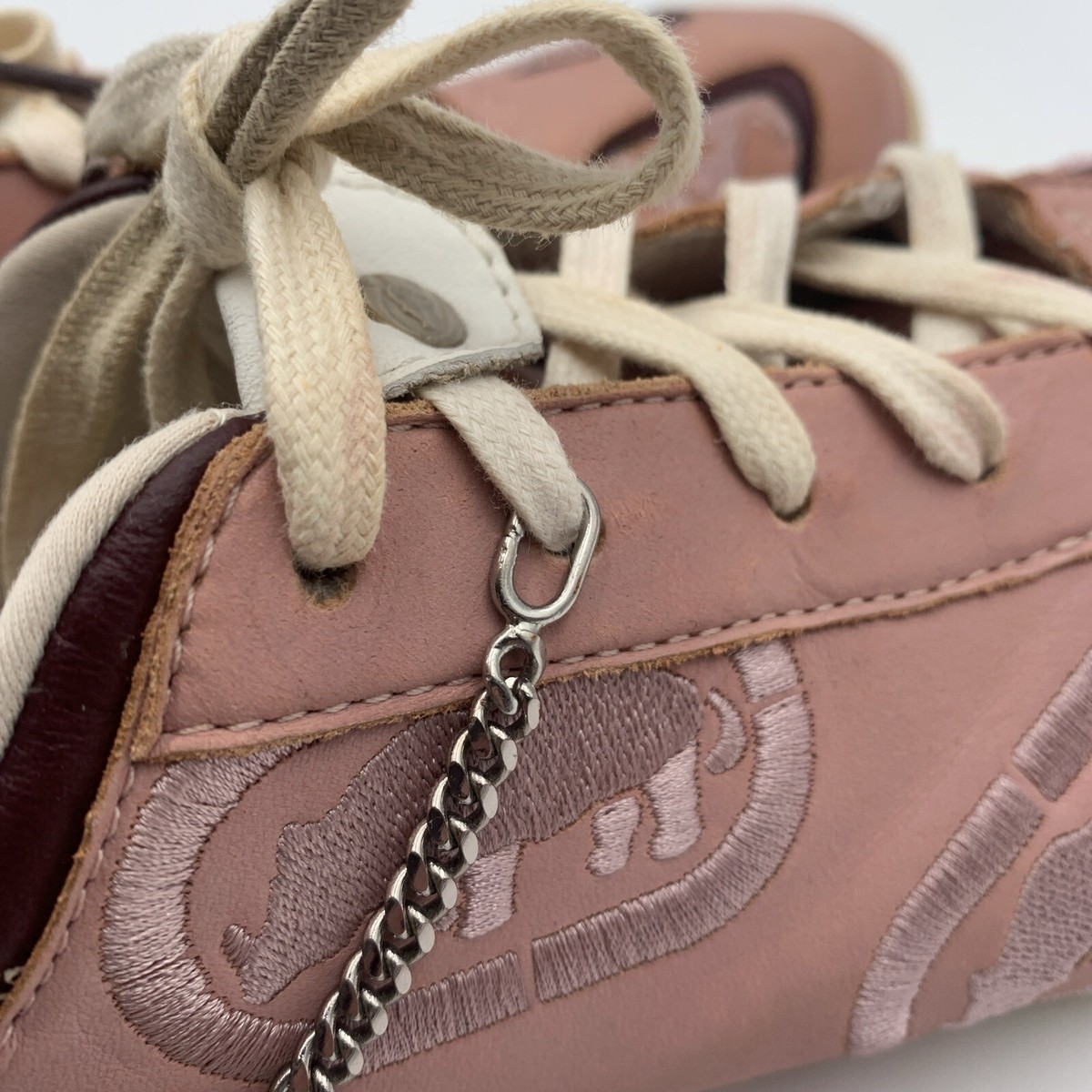 Womens Shoes Marc Ecko Red Sz 7.5 Pink Sneakers W/ Chain Detail