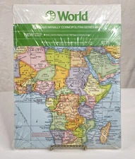 Rand McNally Cosmopolitan World Map Wall Poster 52" x 34" Sealed NOS 83161-5 Vtg