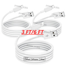For iPhone 13 12 11 XS XR X SE 8 7 6 iPad USB Charger Cable Charging Cord 3/6Ft