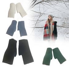 Women Fingerless Gloves Hand Wrist Warmer Winter Gloves Mittens Knitting Crochet