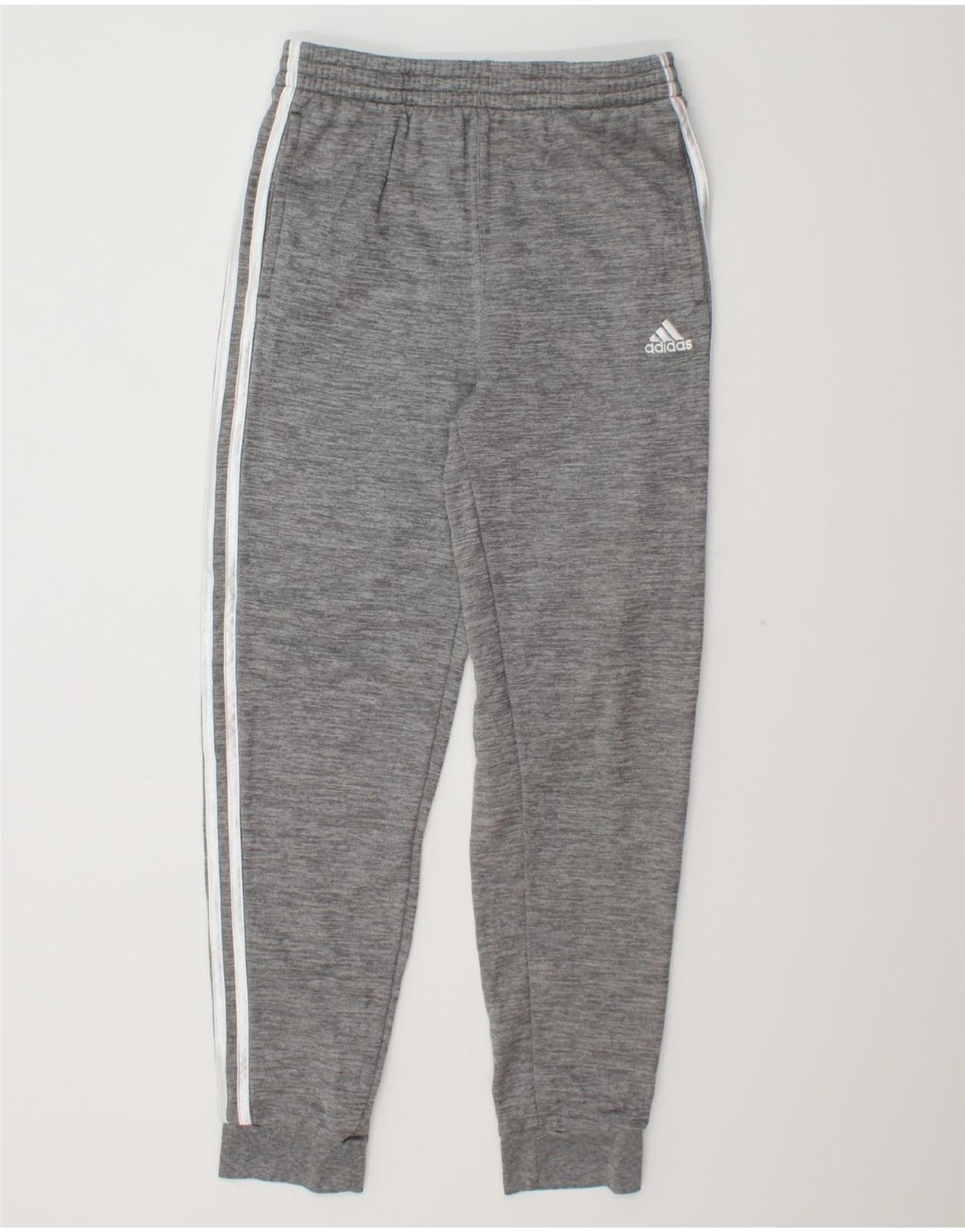 ADIDAS Girls Tracksuit Trousers Joggers 14-15 Years Large Grey Polyester AM09
