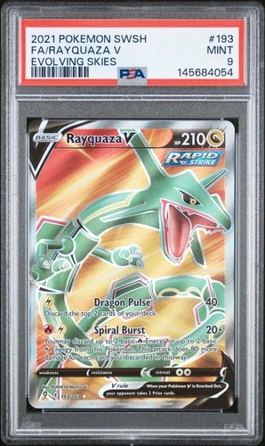 Rayquaza V 193/203 Evolving Skies PSA 9 Mint 2021