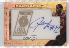 2010 Gold Standard NBA Team Logo Signatures LaMarcus Aldridge Patch Auto 1p3t