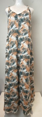 Serra Womens Tropical Palm Tree Sleeveless Gauze Cotton Maxi Dress Size XL  | eBay