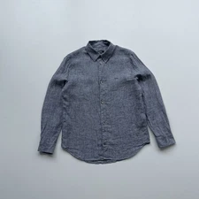 A.P.C. Paris Women’s Linen Button Ups Shirt Blue Size 36 Streetwear