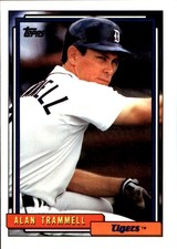 Alan Trammell 1992 Topps #120 Detroit Tigers FREE SHIPPING AutographDen