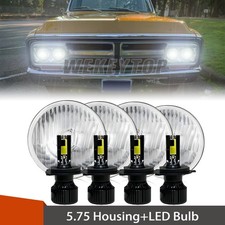 4pcs 5.75 Round Led Headlight Hilo H4 For Gmc C15c1500 1961-1972 Pickup C2500