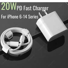 20W PD Fast Charger Cable USB-C Power Block For i Phone 14/13/12/11 Pro Max XR X