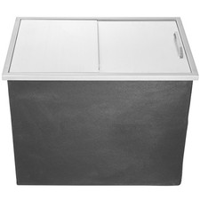 Stainless Ice Bin 116QT Commercial Sliding Cover Drain