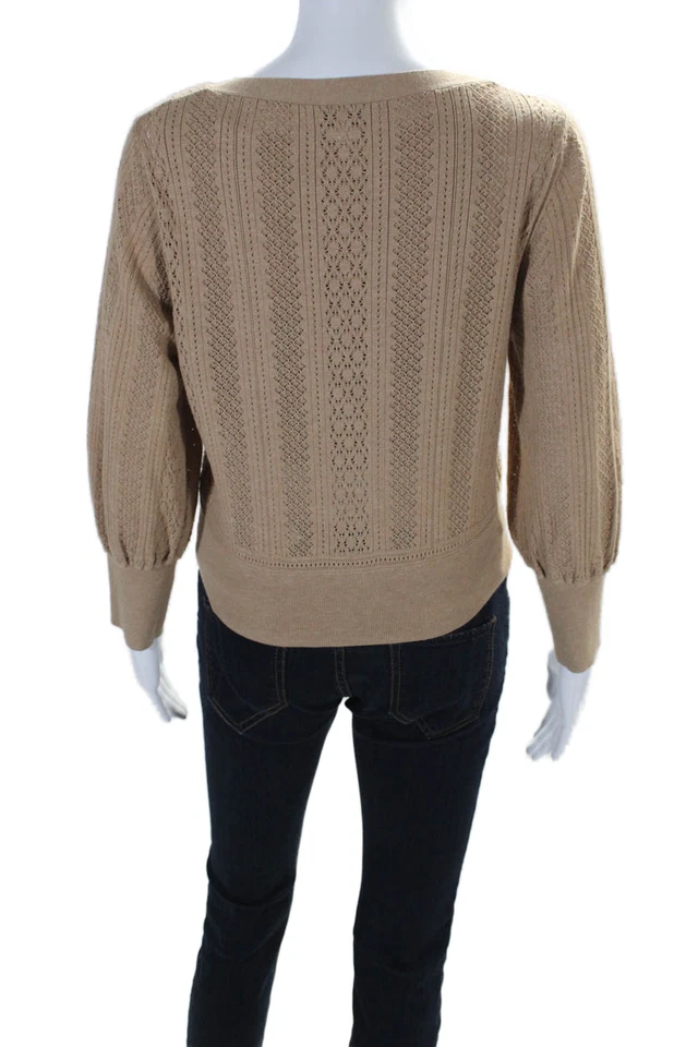 Cardigã suéter feminino Intermix manga comprida botão para baixo marrom tamanho médio - Imagem 4 de 4