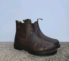 Gallop Brown Leather Chelsea Boots UK 6 EU 39 Pull On Dealer Boots Rubber Sole