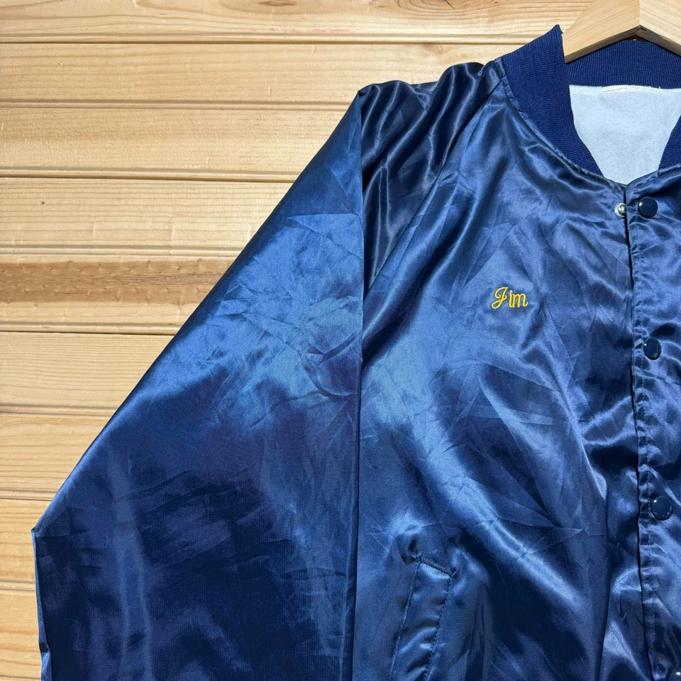 Chaqueta Bomber Miller Lite Vintage Años 80 90 Logo Lata de Cerveza Snap Promo Satén - Grande Foto 3 de 4