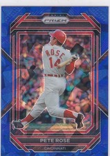 PETE ROSE Cincinnati Reds Baseball Card BLUE CRACKED ICE PRIZM VARIATION HOF?!?
