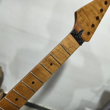 Left hand 22 fret Roasted Flame Maple guitar neck Fretboard Locking Nut