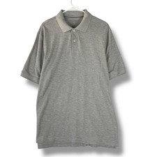 Saddlebred Perfect Polo Gray Short Sleeve Classic Polo Shirt Mens Size L Large