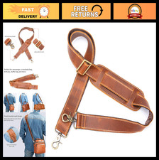 Adjustable 60" Genuine Leather Shoulder Bag Strap Replacement with Comfort Pad
