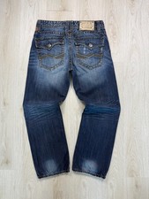 Rivet De Cru Mae Relaxed Straight Jeans 36x32 Mens Y2K Baggy Embroidered Pockets
