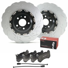 FOR AUDI RS6 C7 RS7 4G TWO PIECE FLOATING FRONT BRAKE DISCS BREMBO PADS 390mm