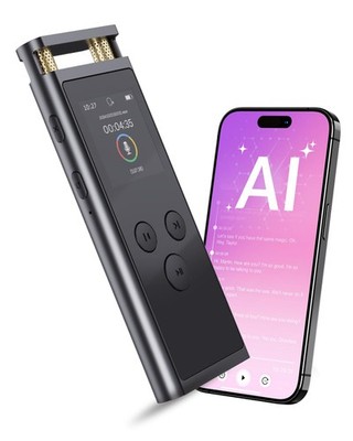 FoCase 64GB AI Voice Recorder with Playback, Voice Activated, Transcribe & Summa