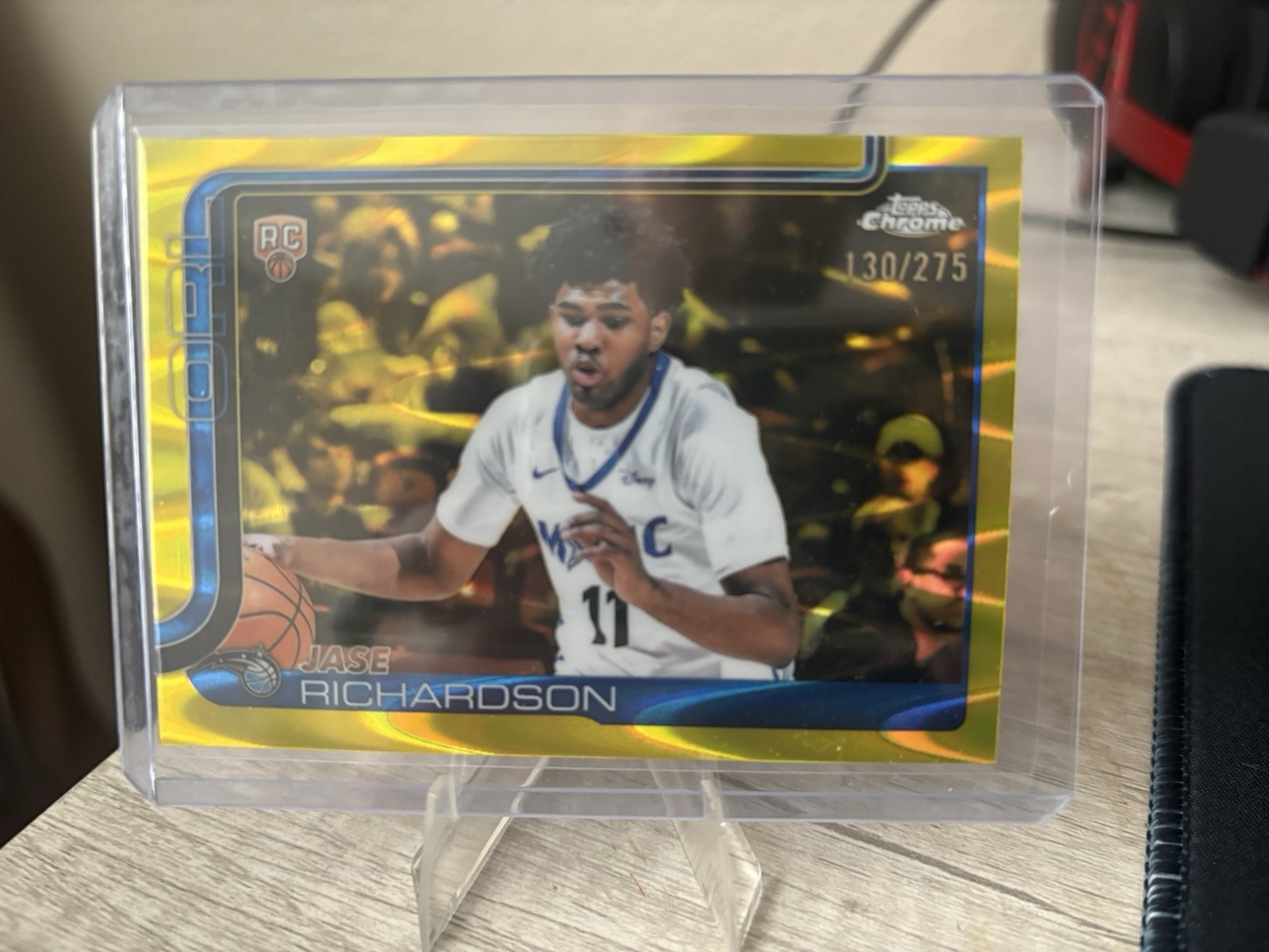 2025-26 Topps Chrome #275 Jase Richardson Yellow Raywave /275