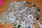 Lot of Vintage Costume Jewelry Rhinestones Gaudy 20 plus