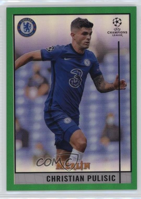 2020-21 Topps Merlin Collection Chrome UCL Green Refractor /99 Christian Pulisic
