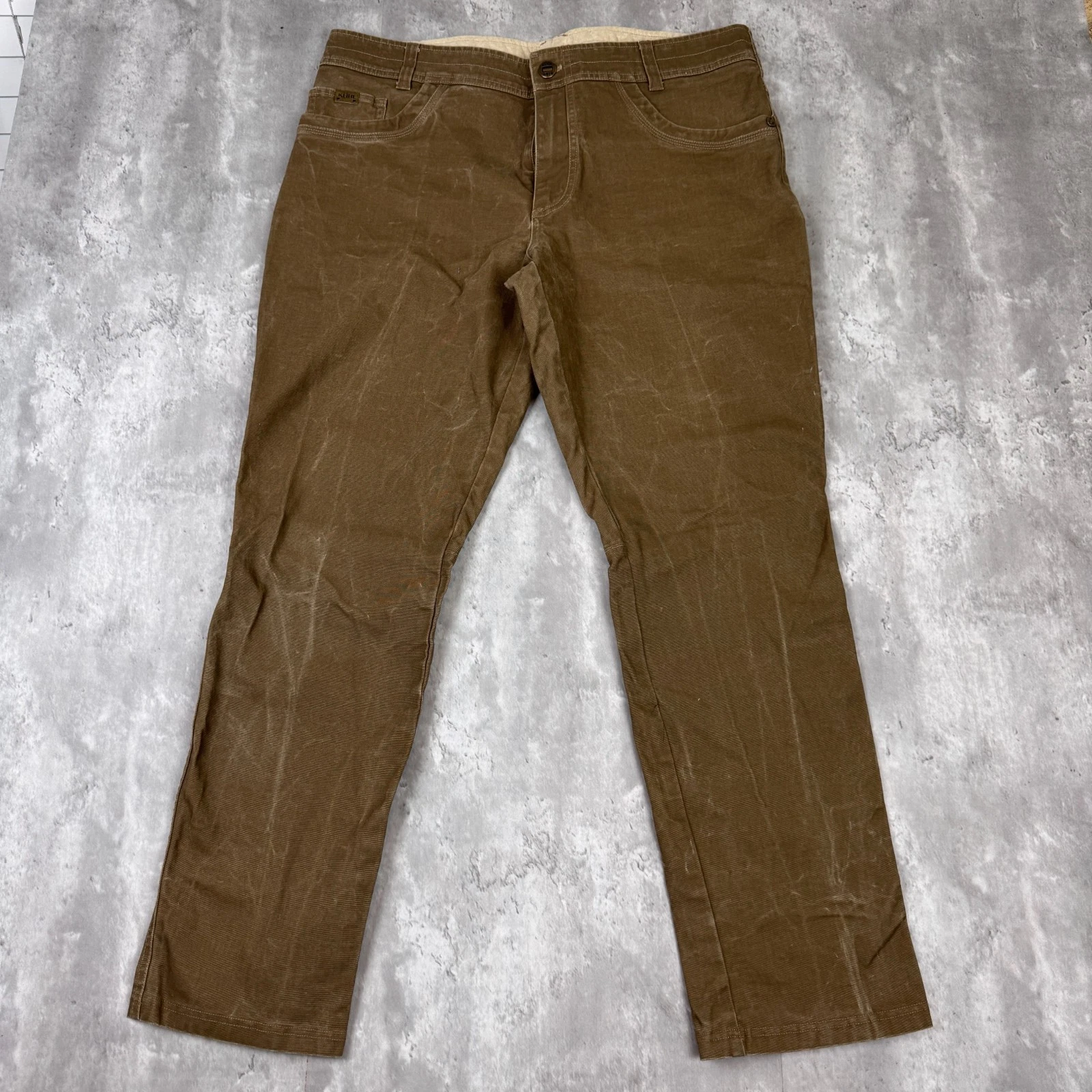 Kuhl Pants Mens 38x32 Brown The Law Jean Outdoors Fishing Camping Granola