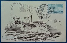 France, carte premier jour n°1245, Journée du timbre 1960, avec signature