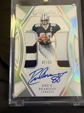 2024 Panini Flawless Drew Pearson Dual Game Jersey Patch Auto Silver /20 -Dallas