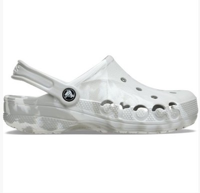 Crocs Baya marmorierte Damen-Clogs weiß/grau Größe UK 6 US 8 *REFSSS747