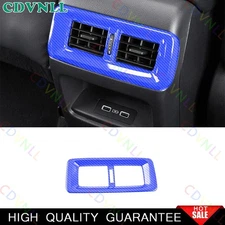 For Honda CRV 2023-24 Blue Carbon Fiber Rear Seat USB Socket Control Panel Trim