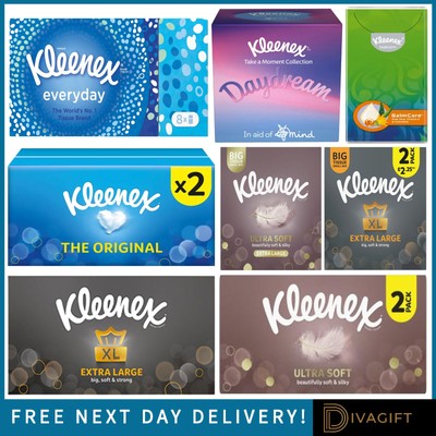 KLEENEX EXTRA LARGE XL 2PLY GESICHTSTUCH TASCHE DAYDREAM WÜRFEL STARK GEWEBEMIX