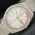 AUTOMATIC 6309A VINTAGE SEIKO 5 JAPAN MENS SILVER COLOR DIAL WATCH a701417-1