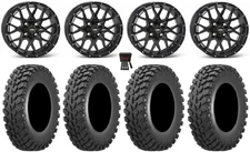 ITP Hurricane 15" Wheels Black 33" Cross Trail Tires Polaris RZR Turbo S / RS1