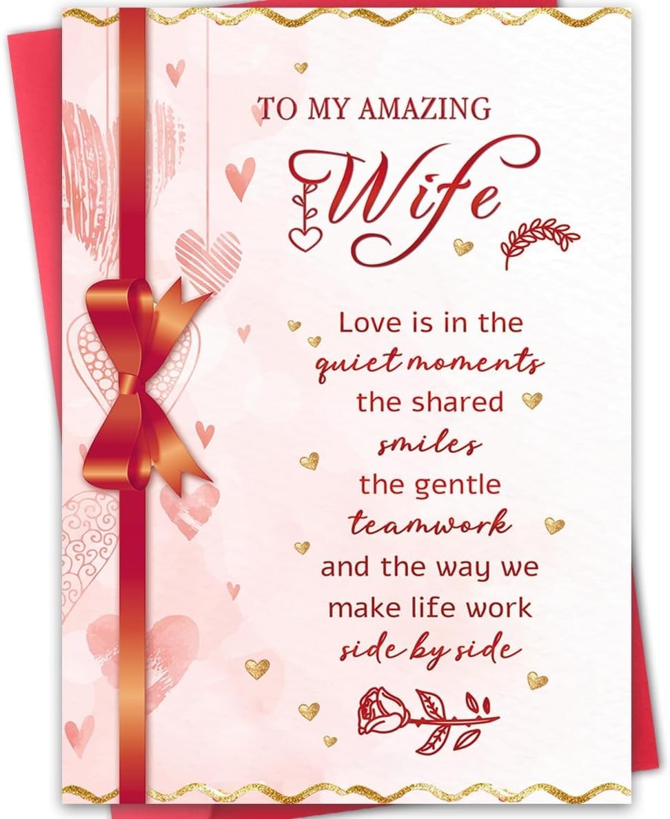 Regalo romántico de San Valentín para esposa, tarjetas especiales de San Valentín para ella