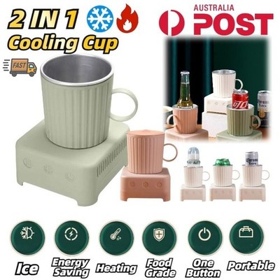 2 in 1 Electric Cooling Cup Warm Cold Ice Heating Mug Water Bottle Office School