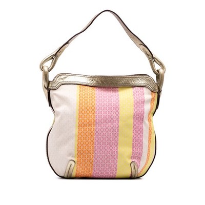 LOEWE Anagram Canvas New Road Shoulder Bag Pre-Loved Pink