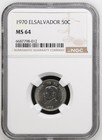 El Salvador 50 Centavos 1970 NGC MS 64