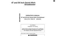 John Deere 47 and 54 Inch Quick Hitch Snowblower OMLVU33941 Operator Manual