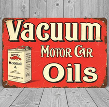 Vacuum Motor Car Oils 8 x 12 Retro Novelty Metal Sign Made In USA New!