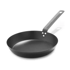 10” Pre-Seasoned Carbon Steel Frying Pan Skillet | Induction, Stove, Grill,